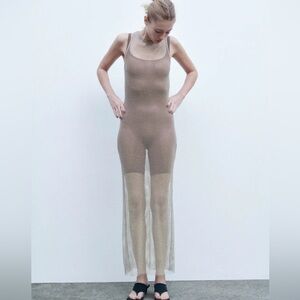 ZARA sparkle mesh bodycon dress